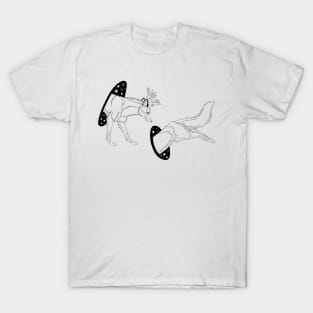 Portal Jumping Antlered Fox T-Shirt